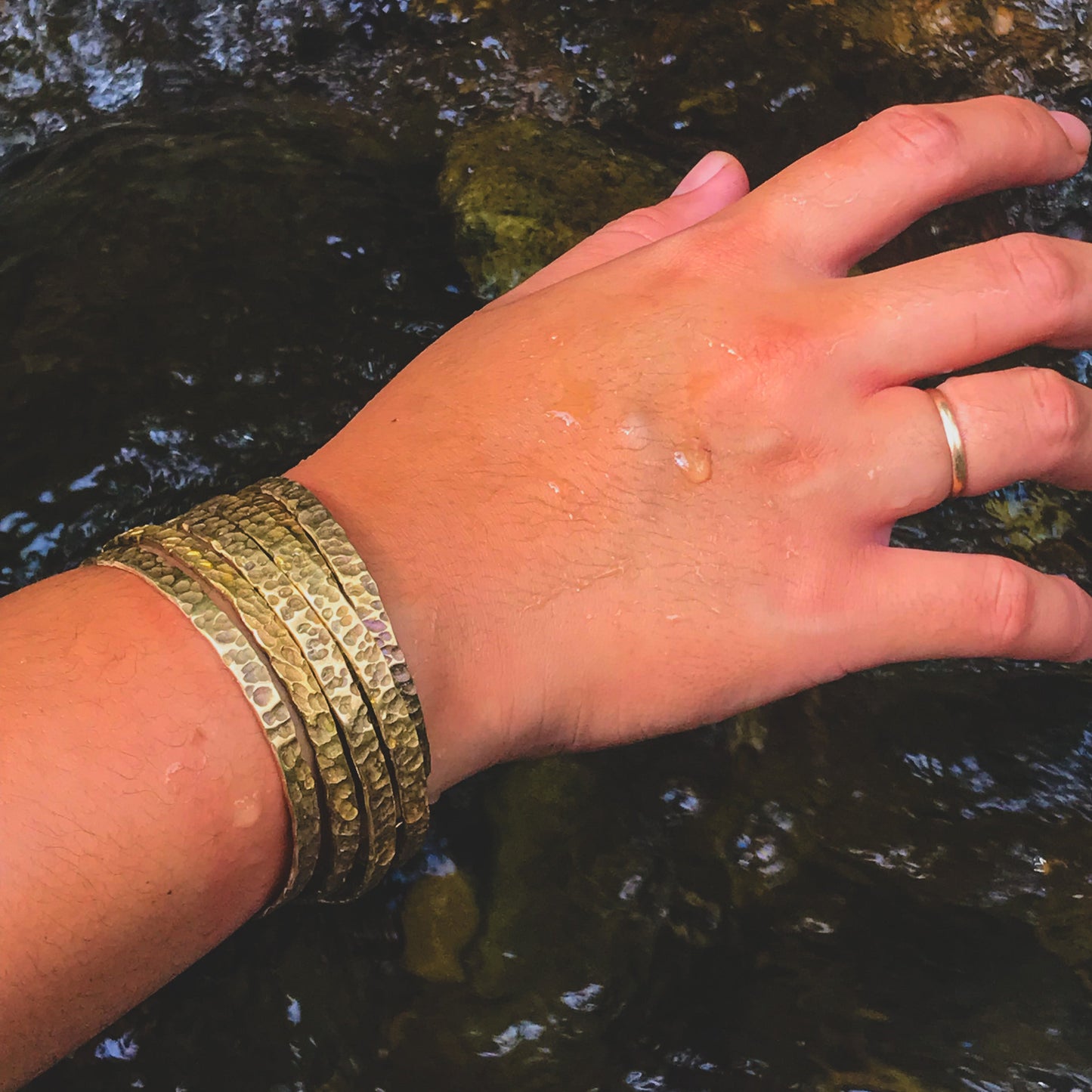 Tamasok Hammered Brass Bracelet