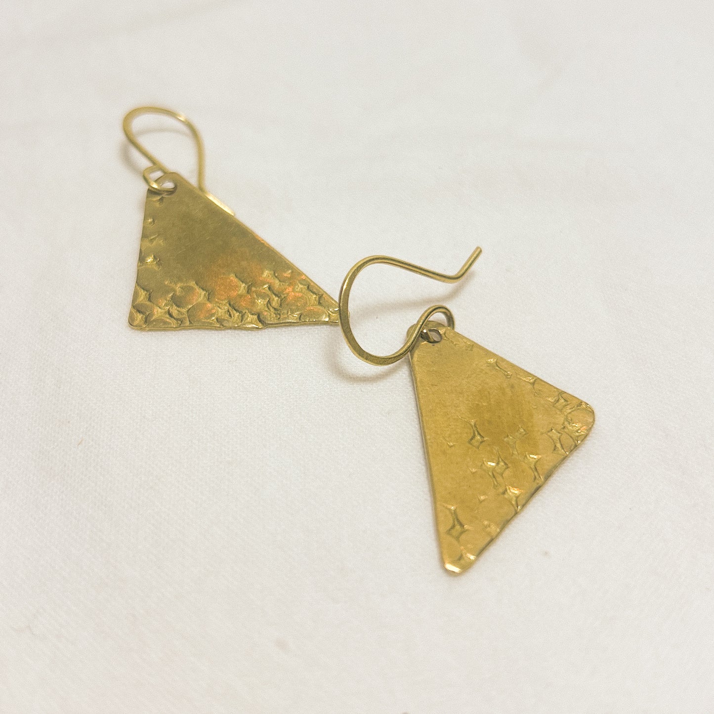 Andra Flat Brass Earrings