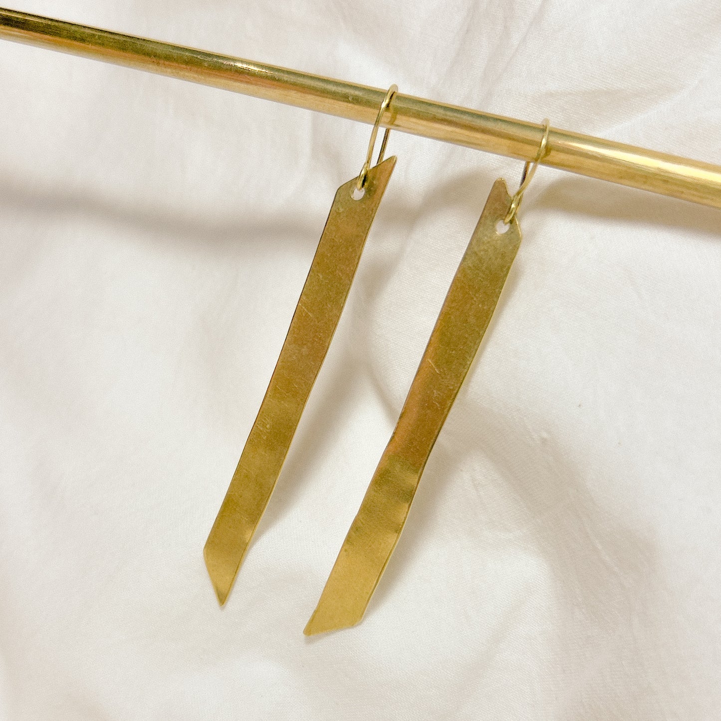 Sina Flat Brass Earrings