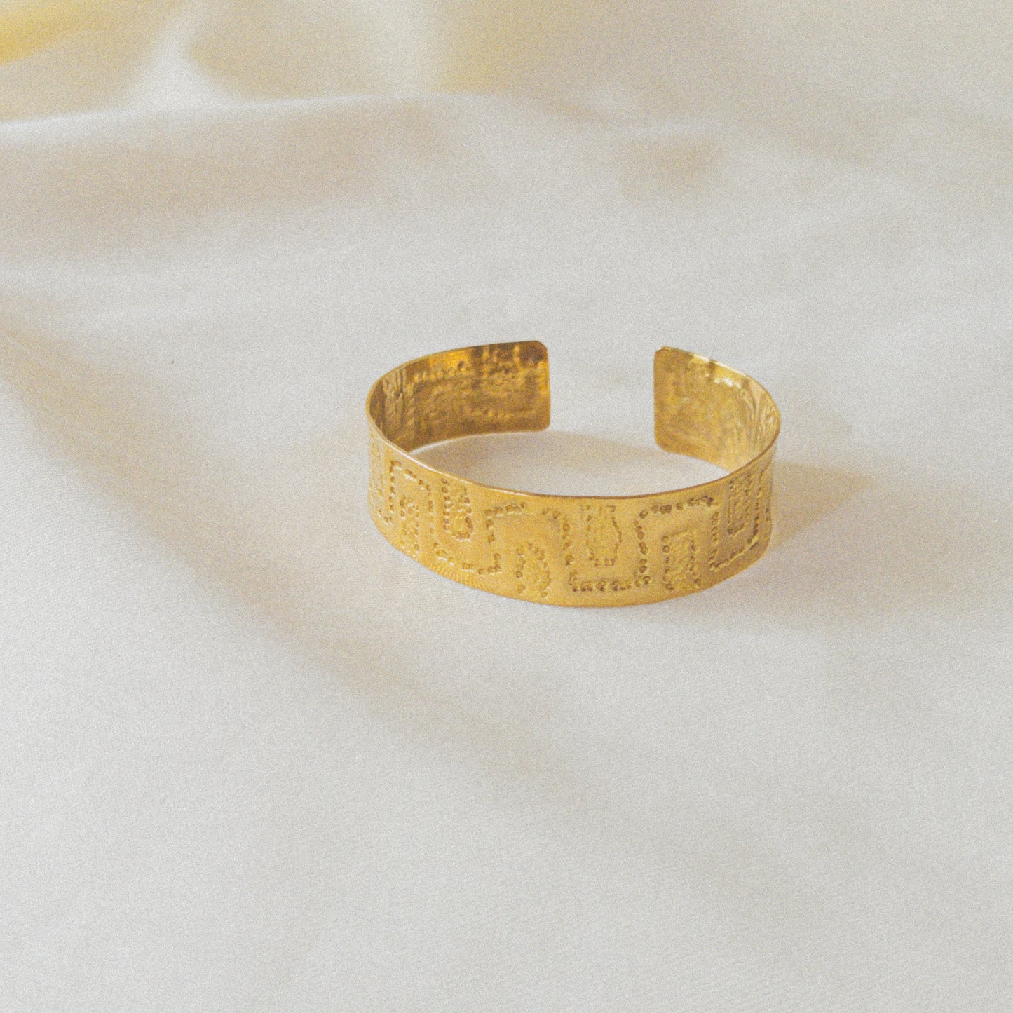 Handstamped Brass Cuff