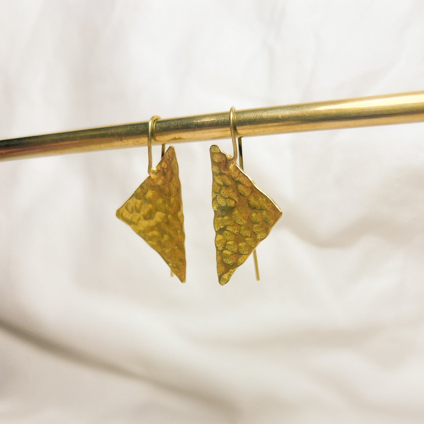 Aria Flat Brass Earrings