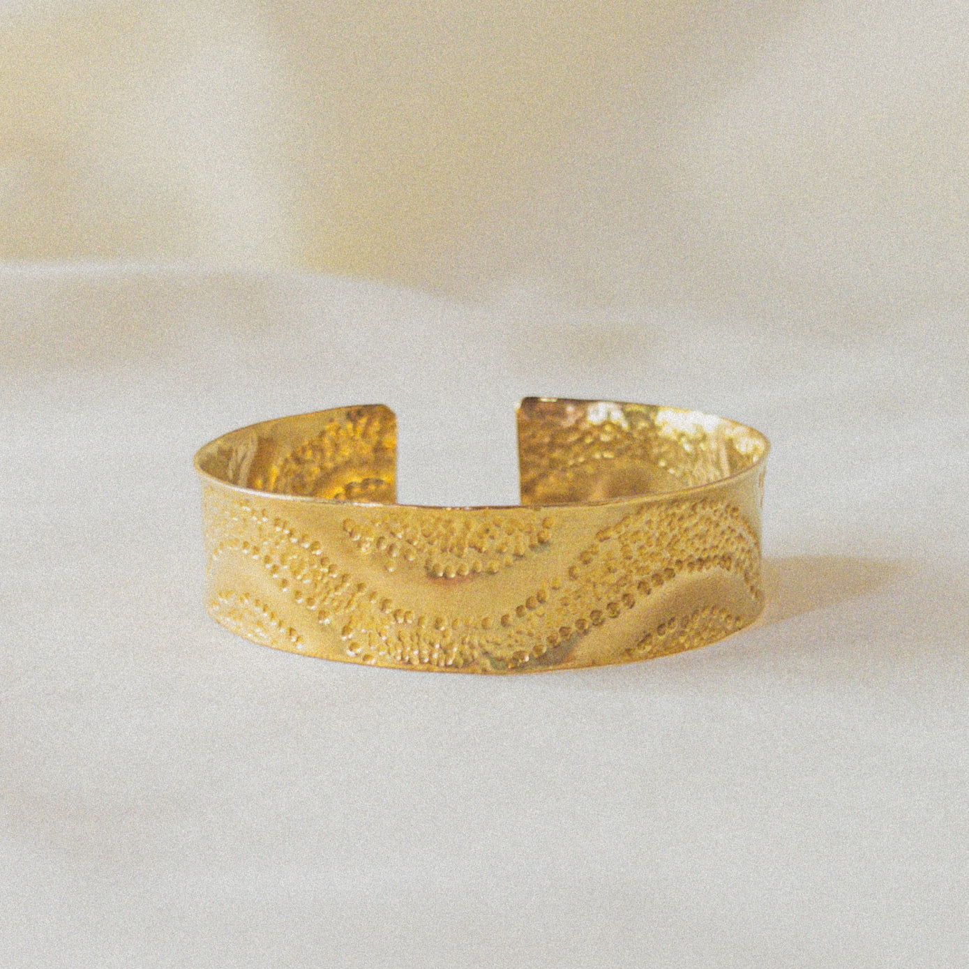 Hand Stamped Wide Brass Cuffs