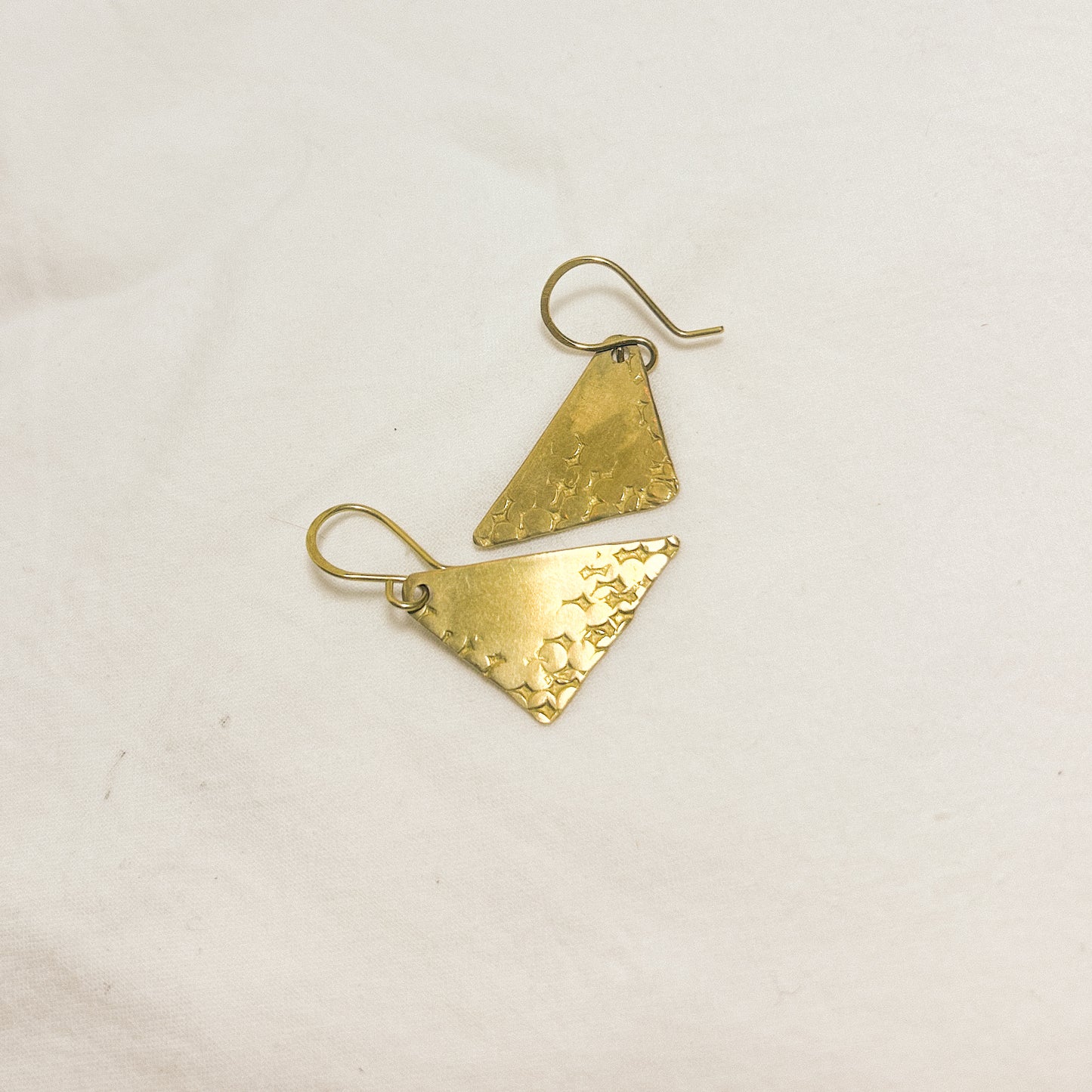 Andra Flat Brass Earrings