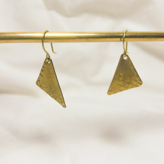 Andra Flat Brass Earrings