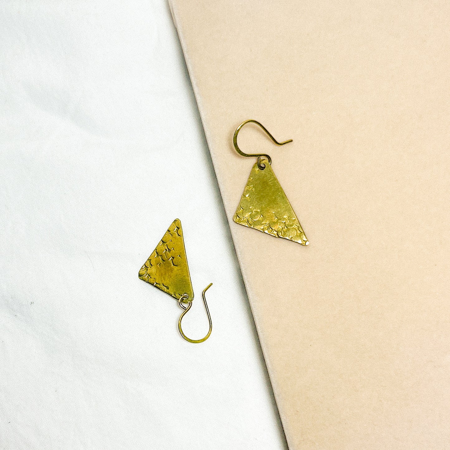 Andra Flat Brass Earrings