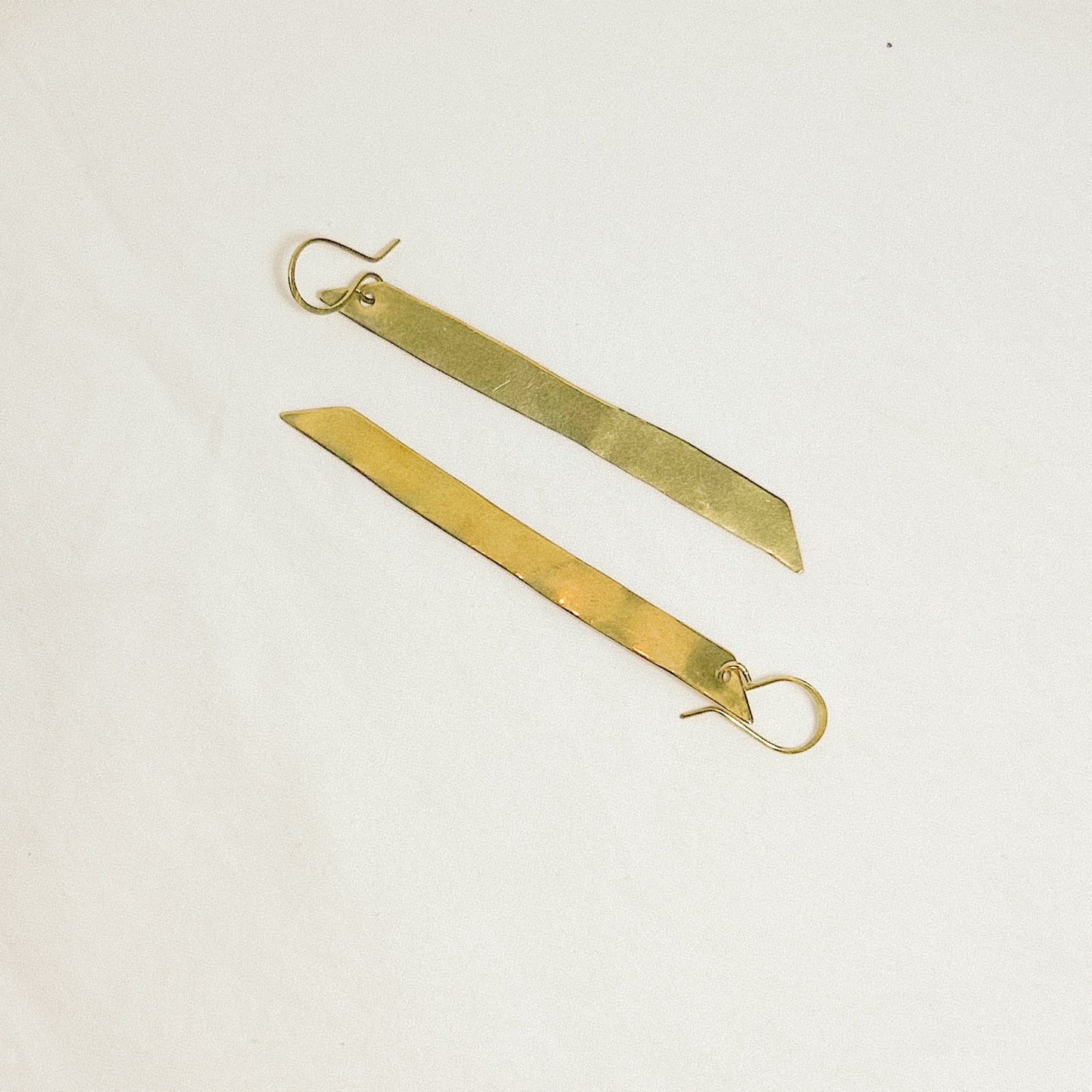 Sina Flat Brass Earrings