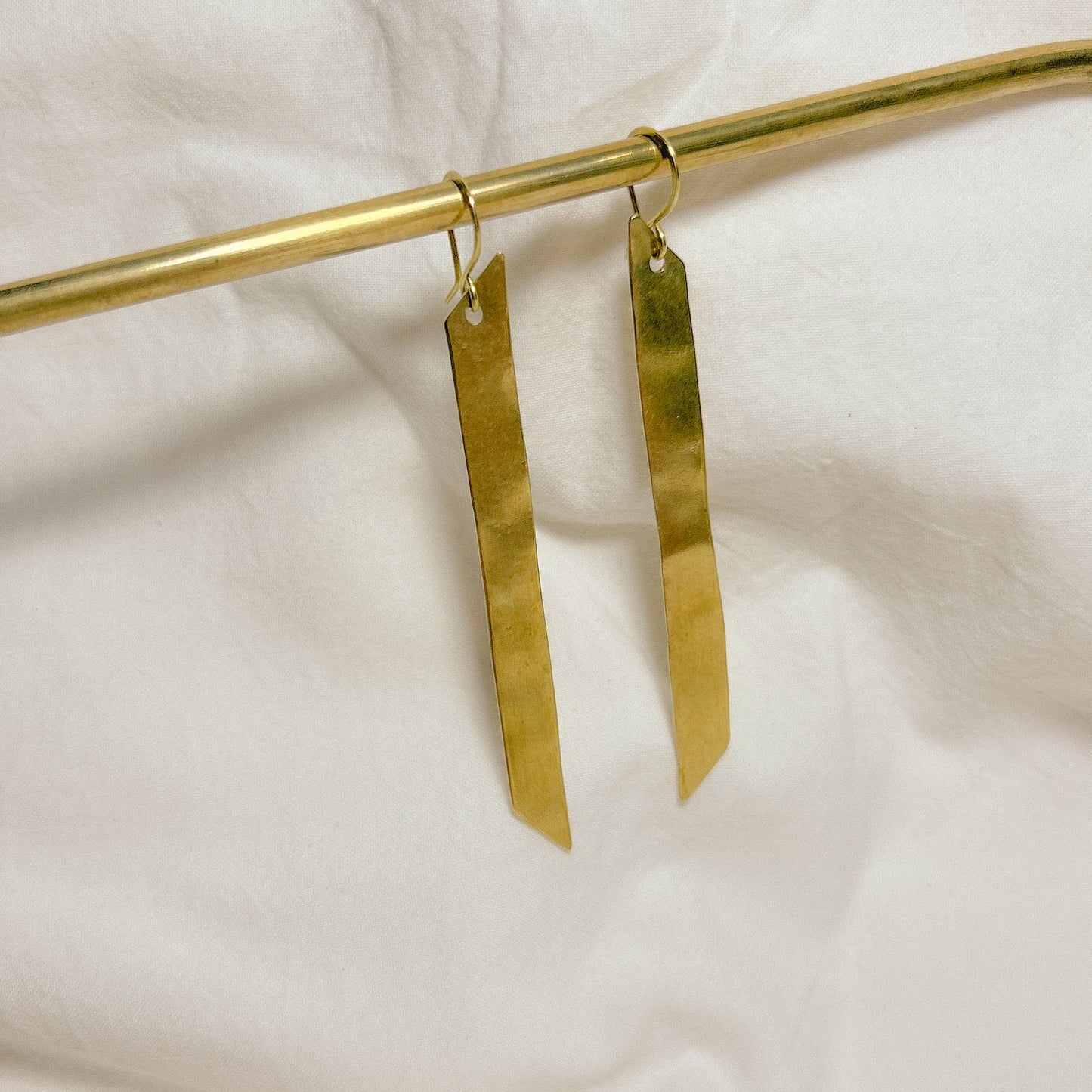 Sina Flat Brass Earrings