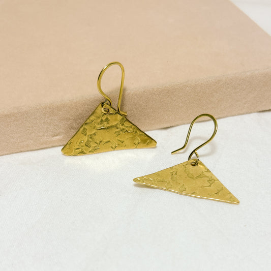 Amaris Flat Brass Earrings