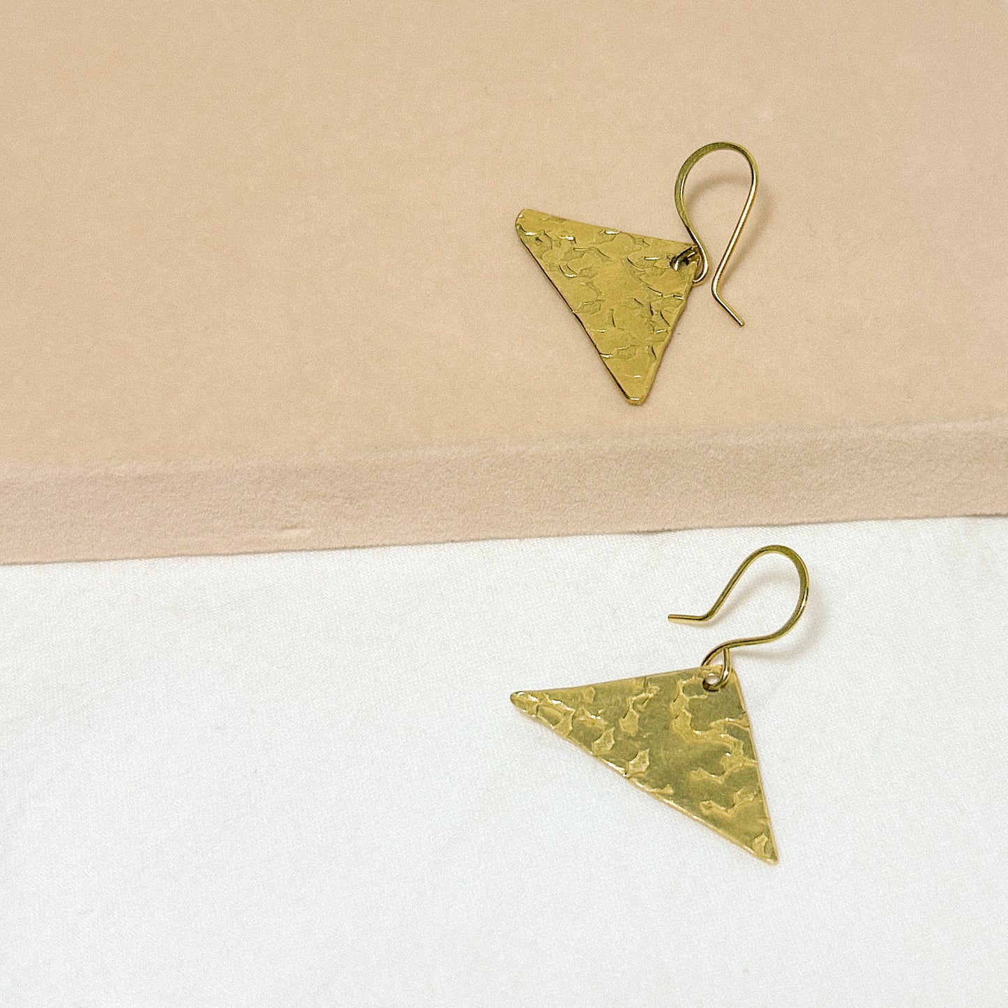 Amaris Flat Brass Earrings