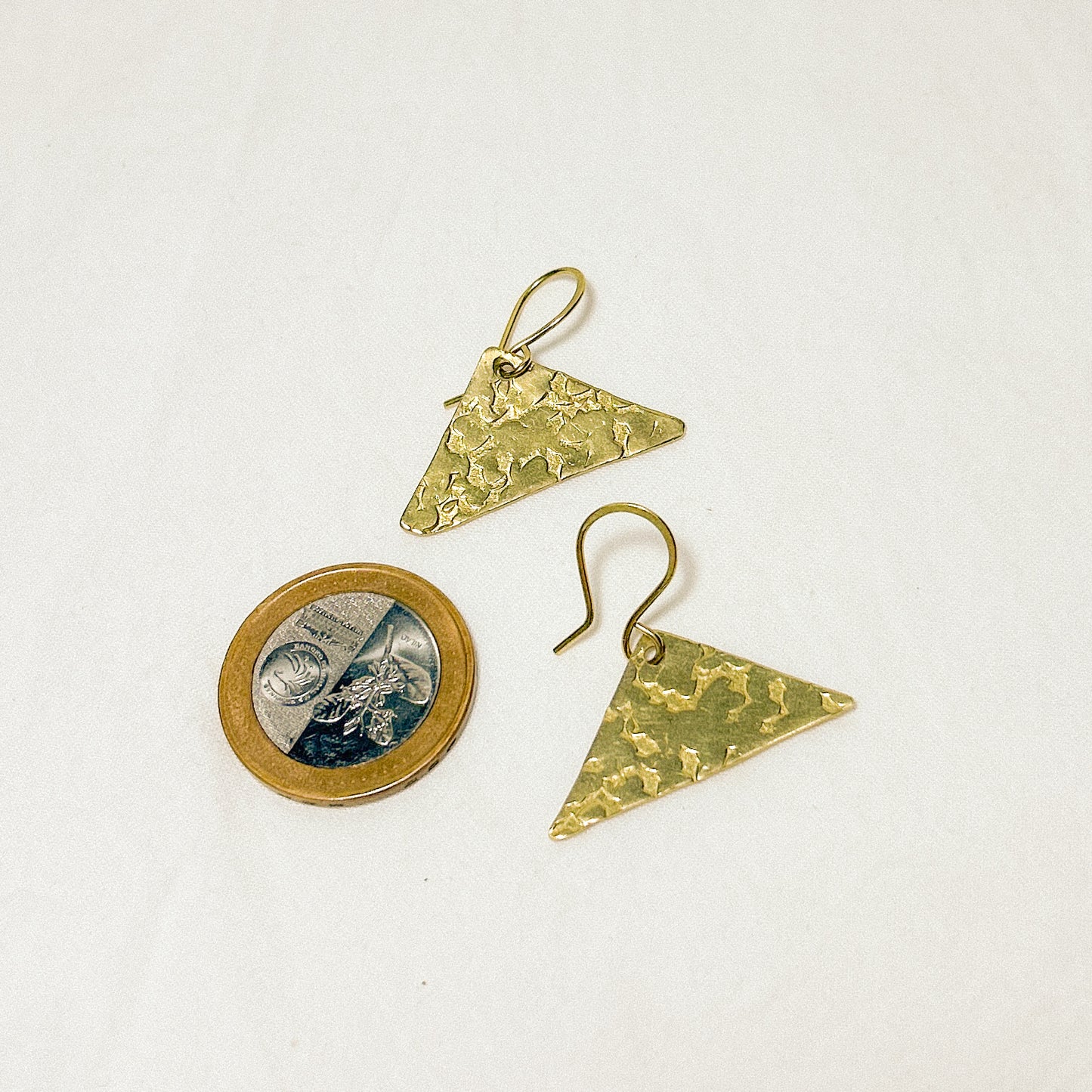 Amaris Flat Brass Earrings