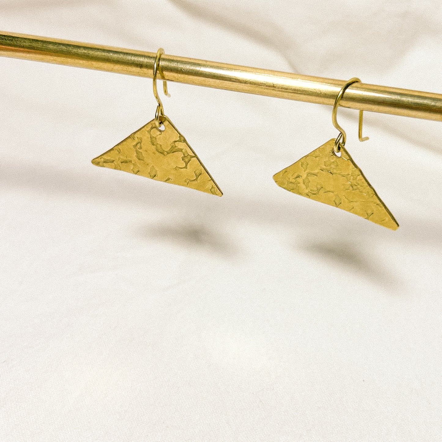 Amaris Flat Brass Earrings