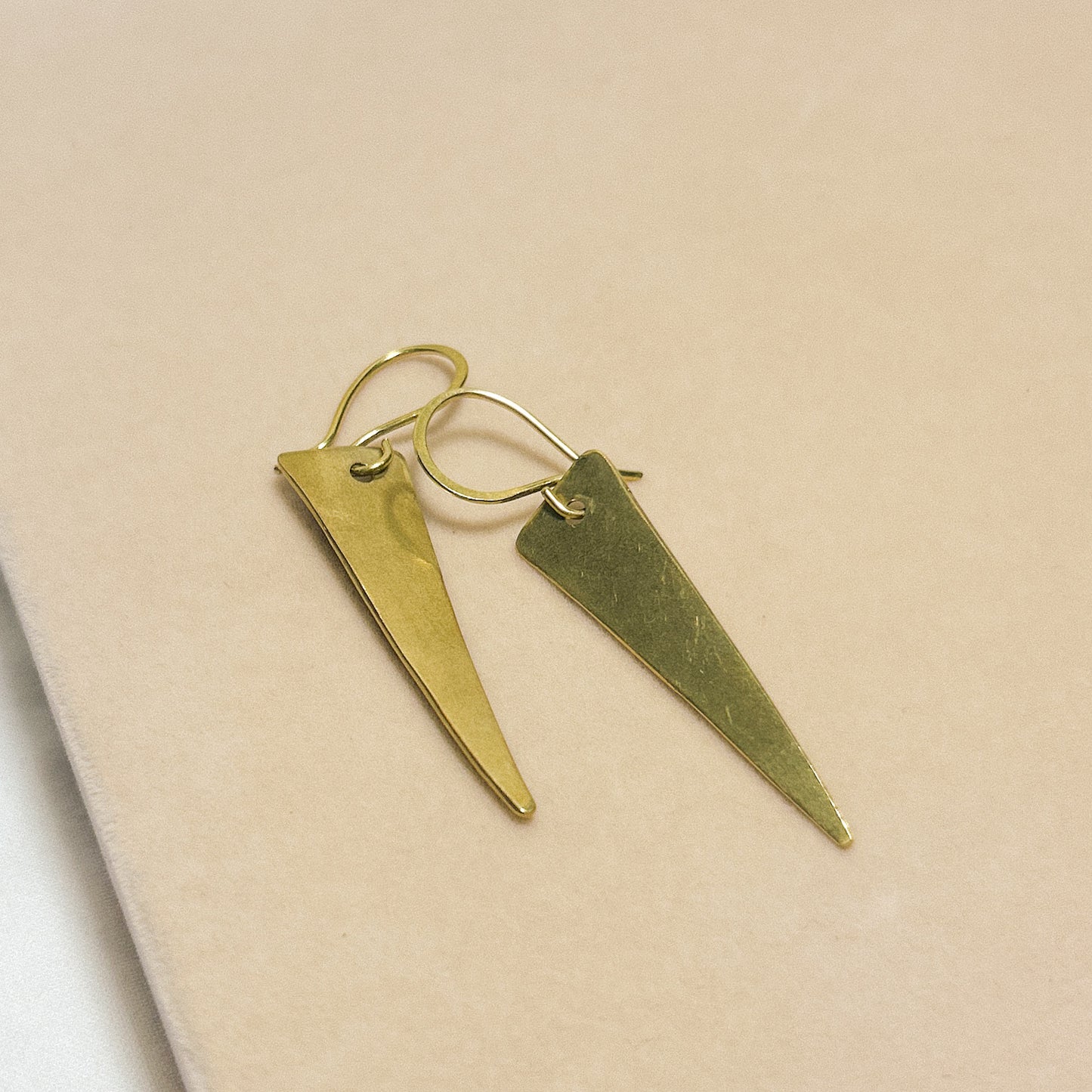 Tidra Flat Brass Earrings