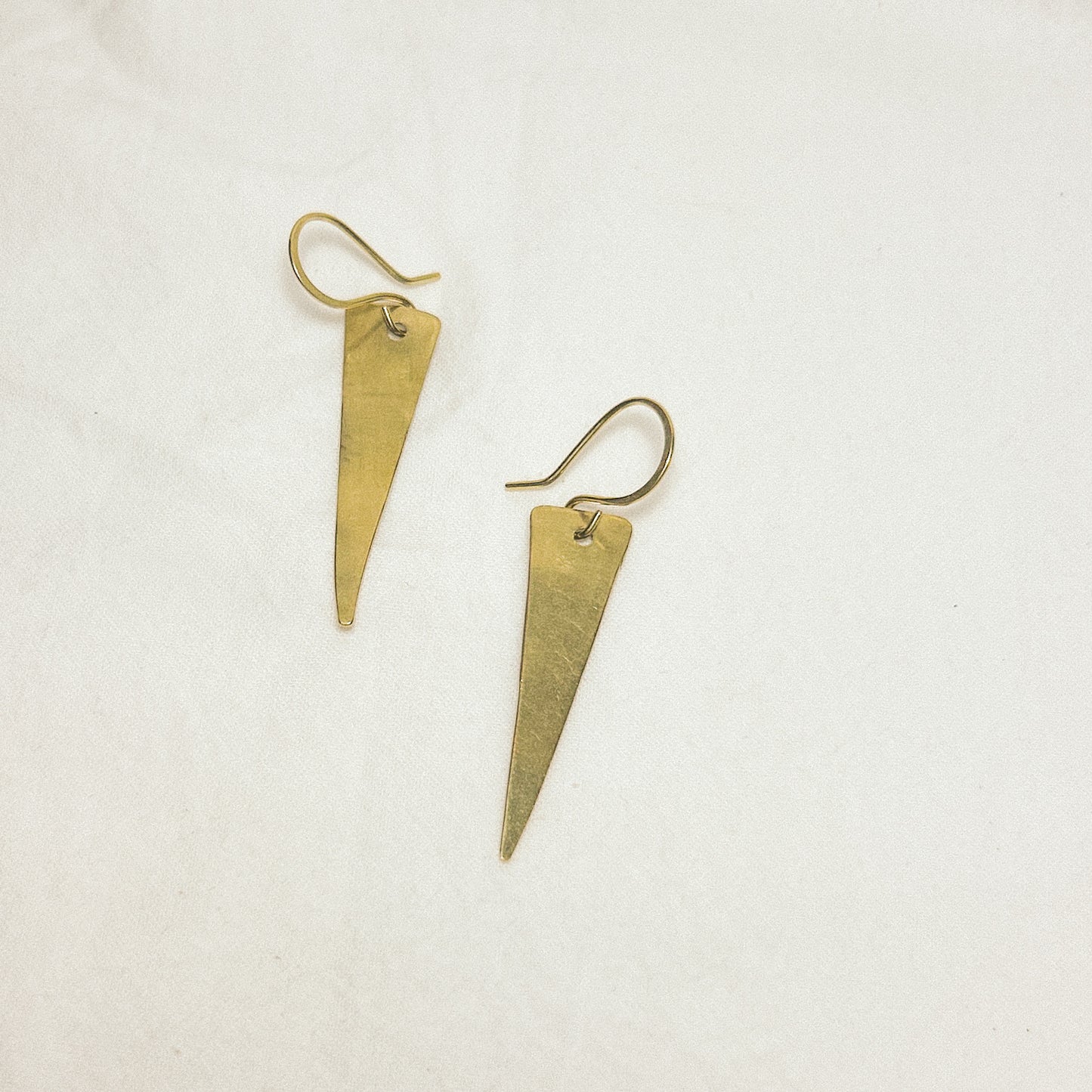 Tidra Flat Brass Earrings