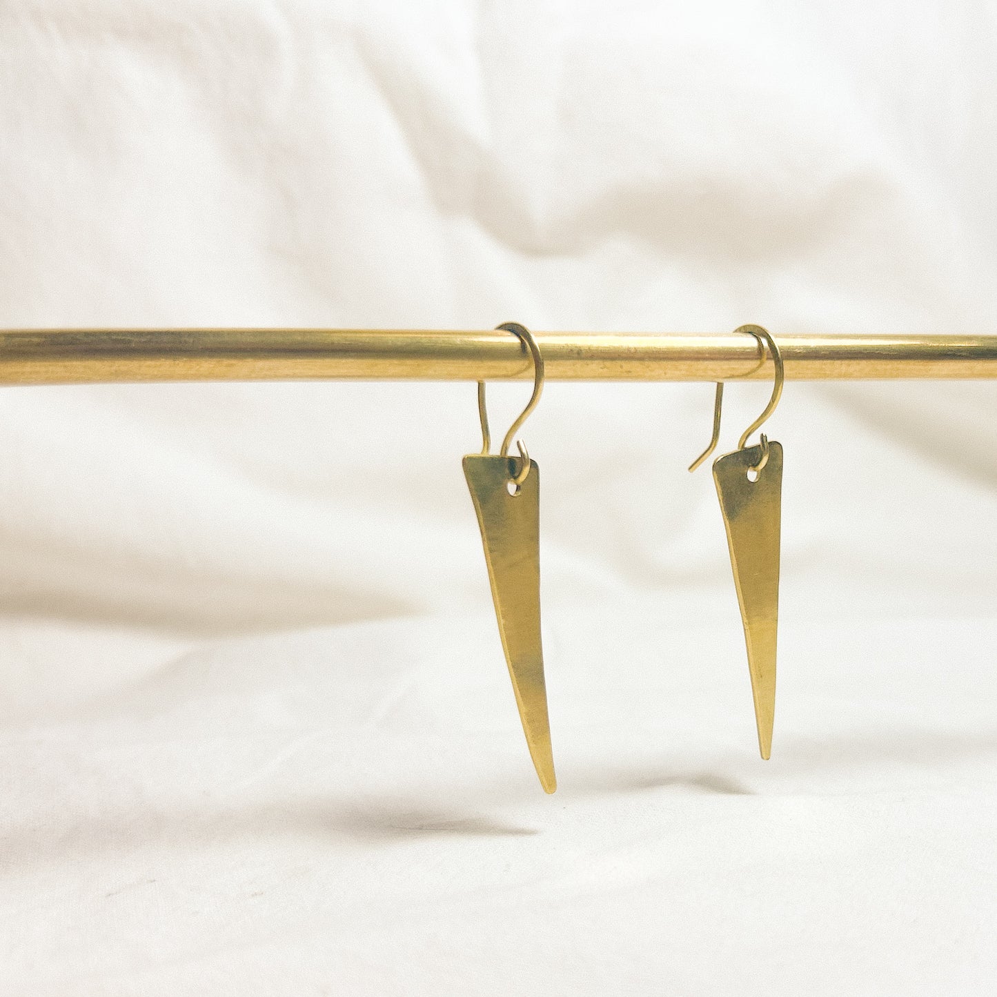 Tidra Flat Brass Earrings