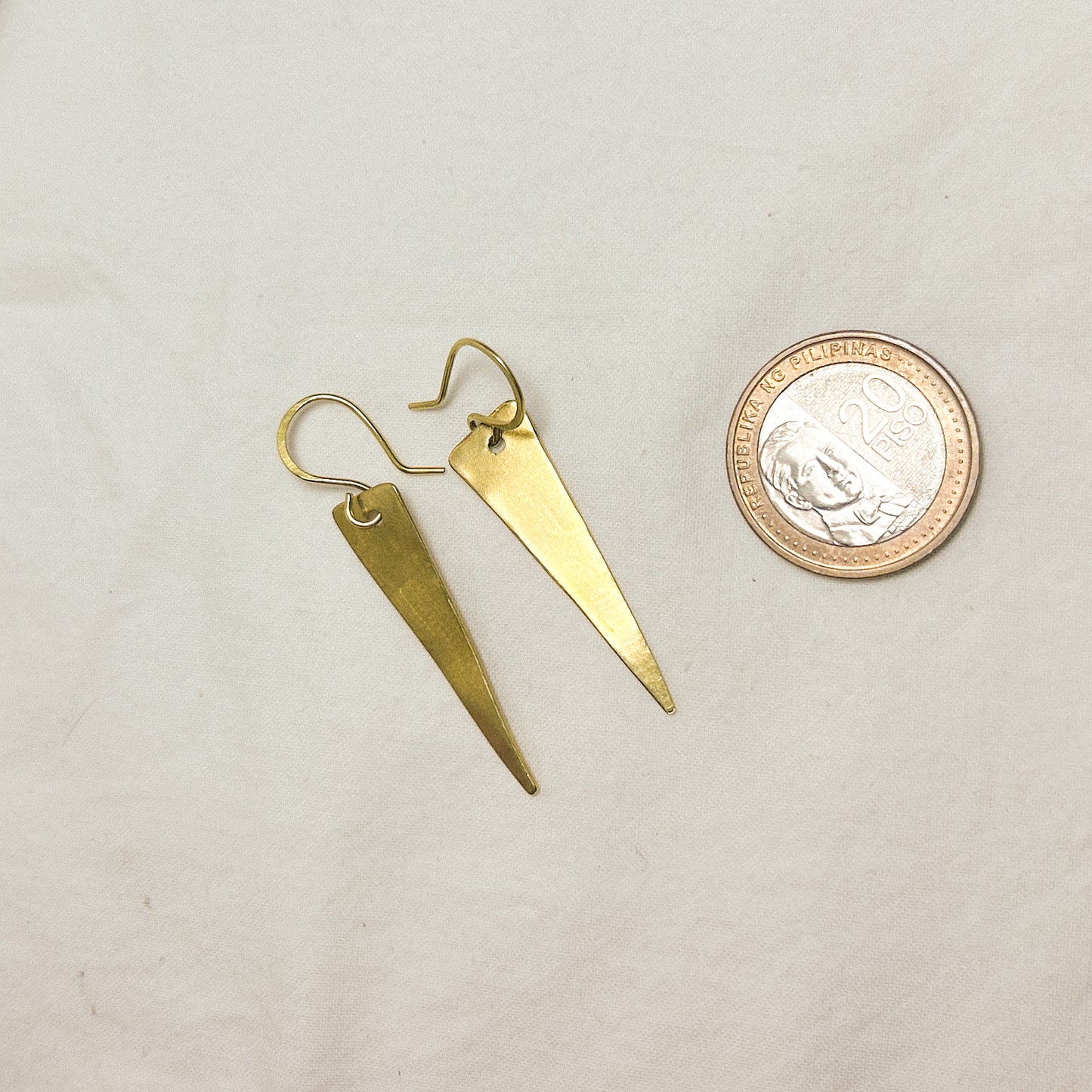 Tidra Flat Brass Earrings