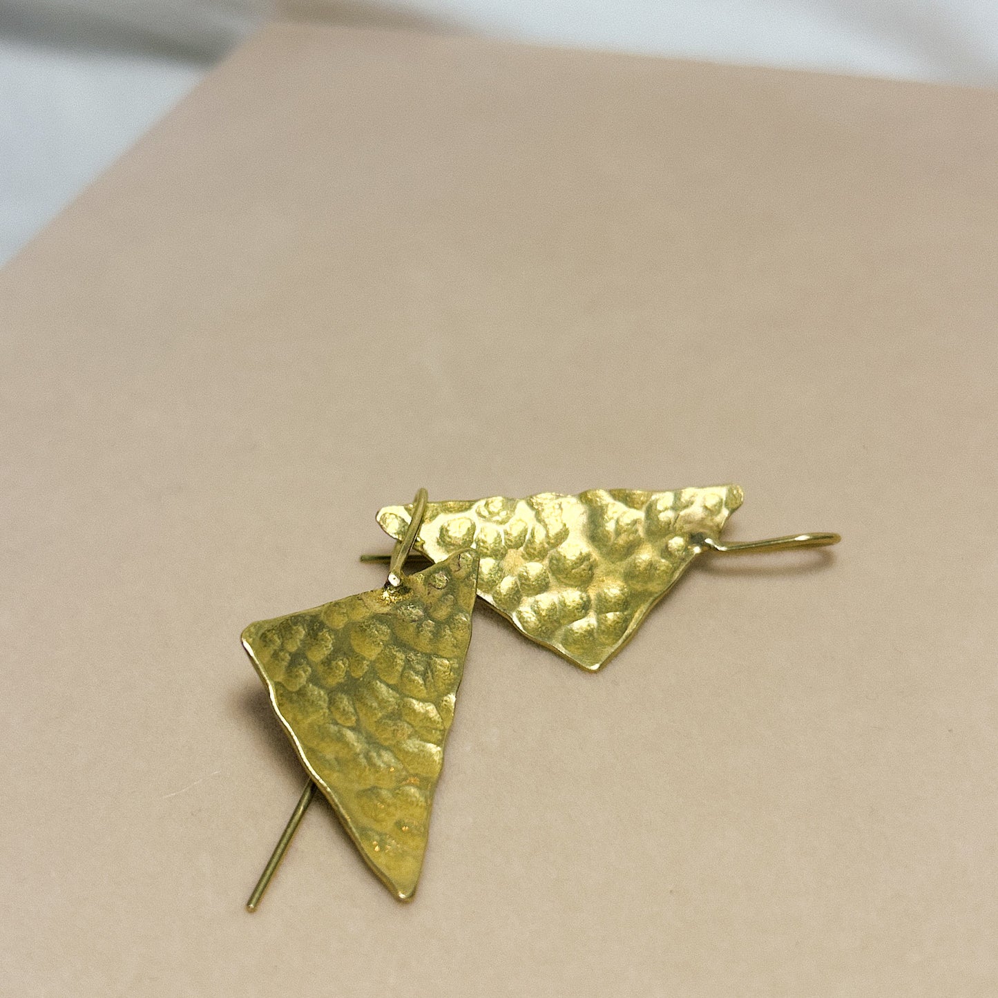 Aria Flat Brass Earrings