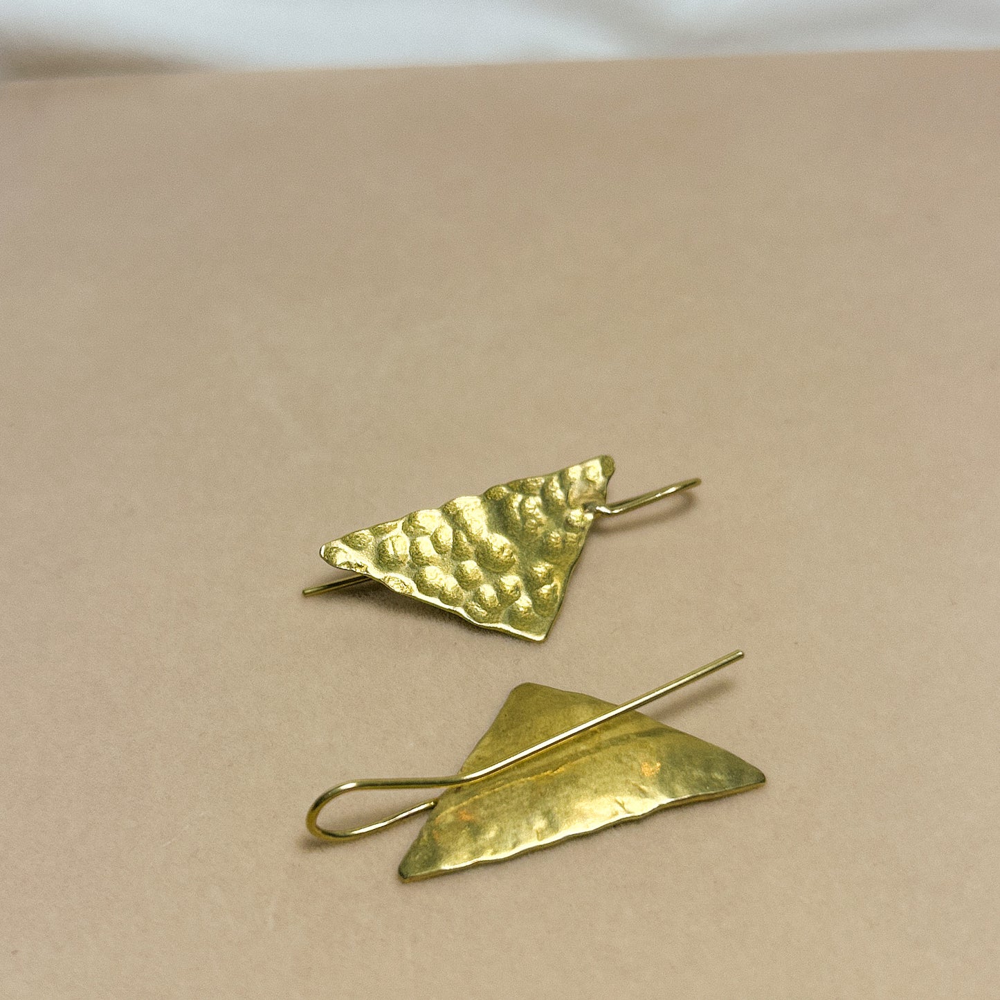 Aria Flat Brass Earrings