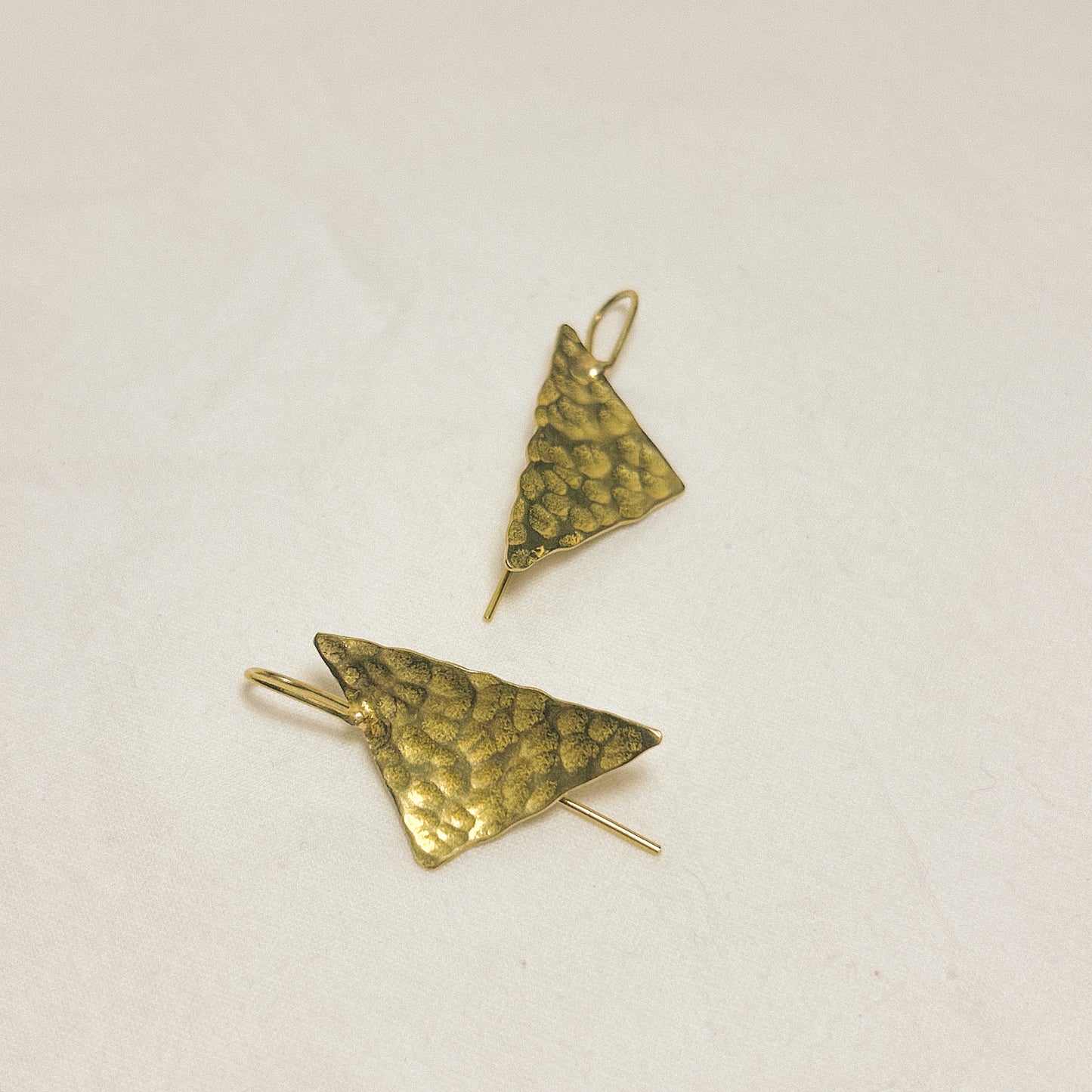 Aria Flat Brass Earrings