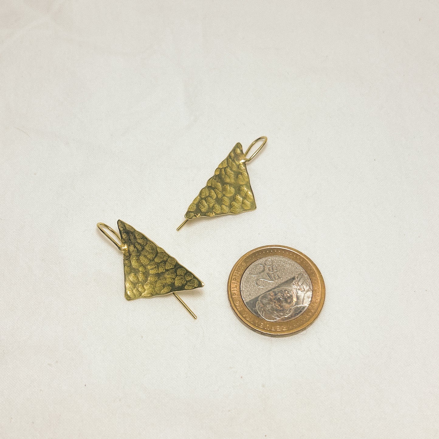 Aria Flat Brass Earrings