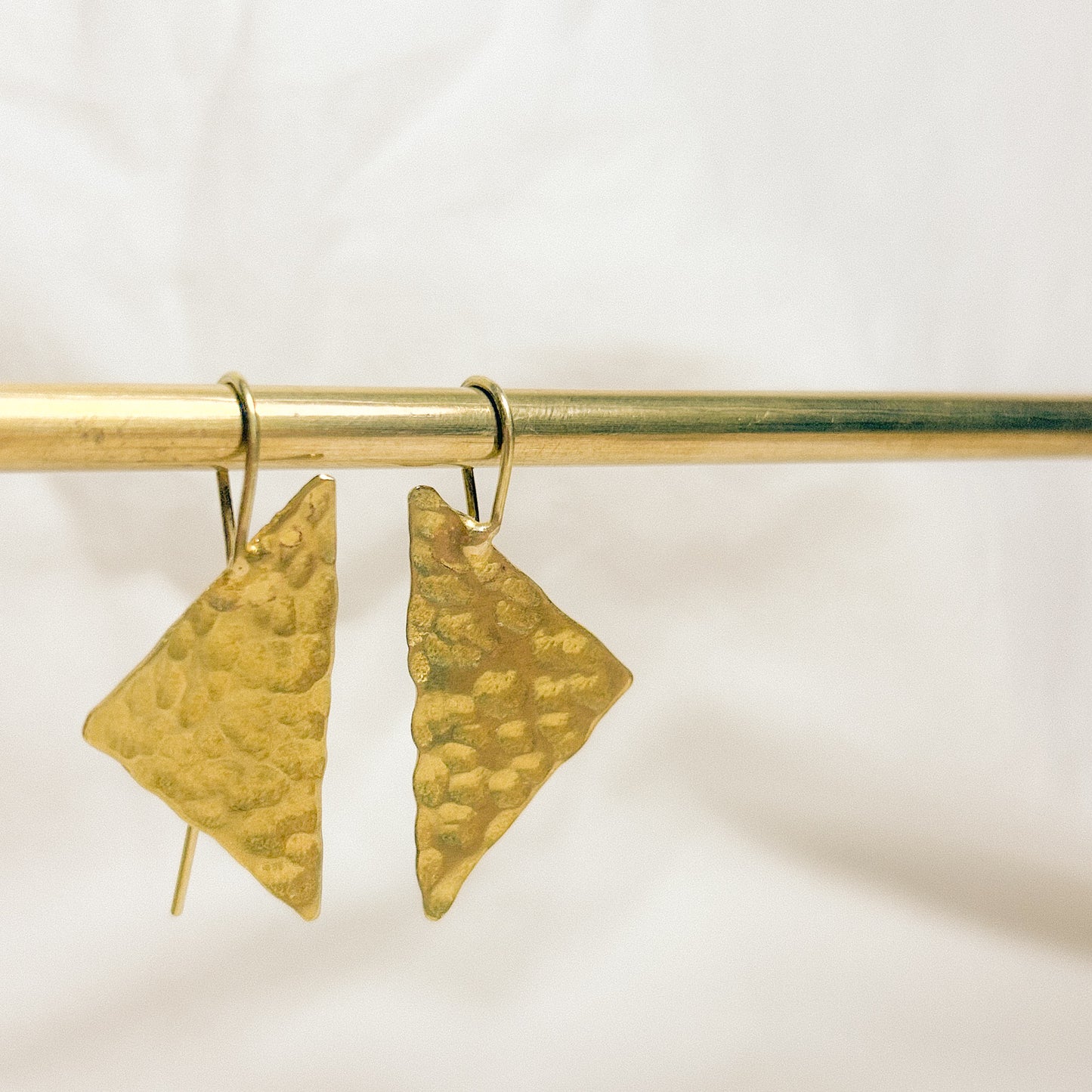Aria Flat Brass Earrings
