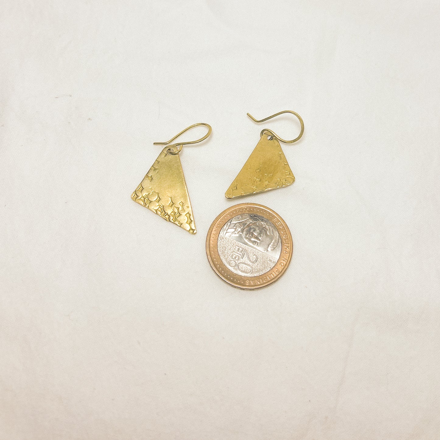 Andra Flat Brass Earrings