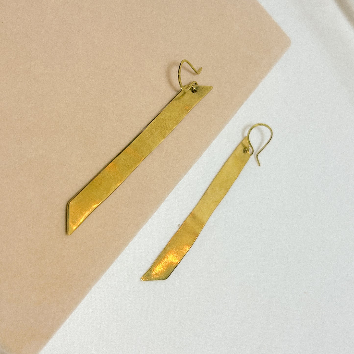 Sina Flat Brass Earrings