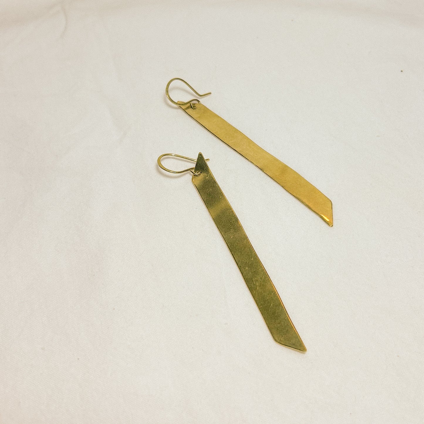 Sina Flat Brass Earrings