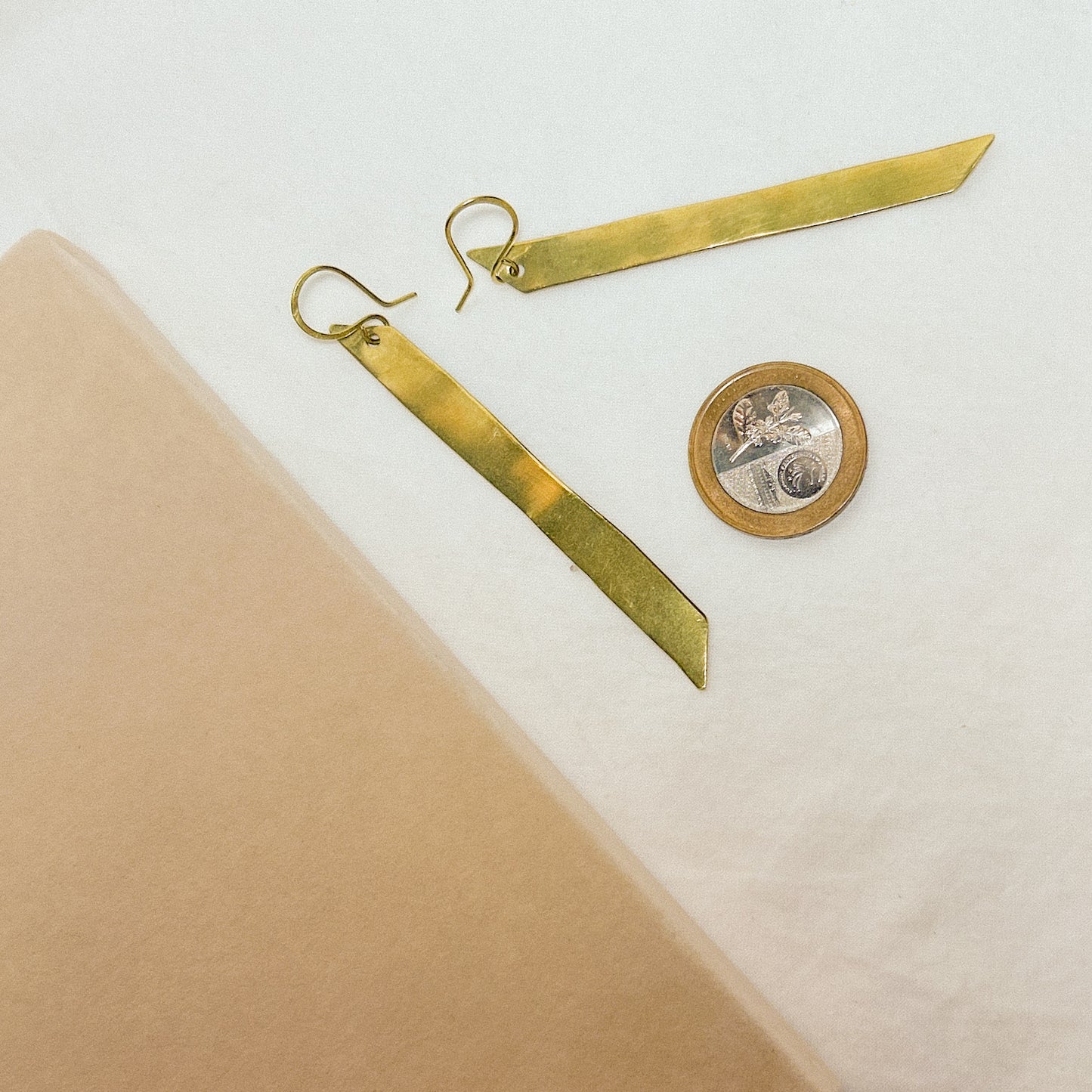 Sina Flat Brass Earrings